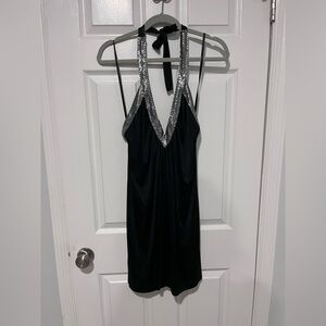 Elegant Black Women's Halter Dress